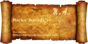 Marks Adrián névjegykártya
